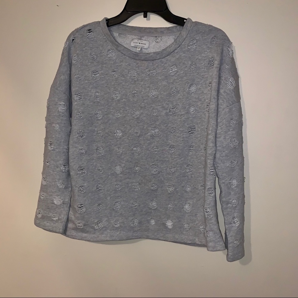 Lucky Brand distressed polka dot pullover sweater - Picture 5 of 5